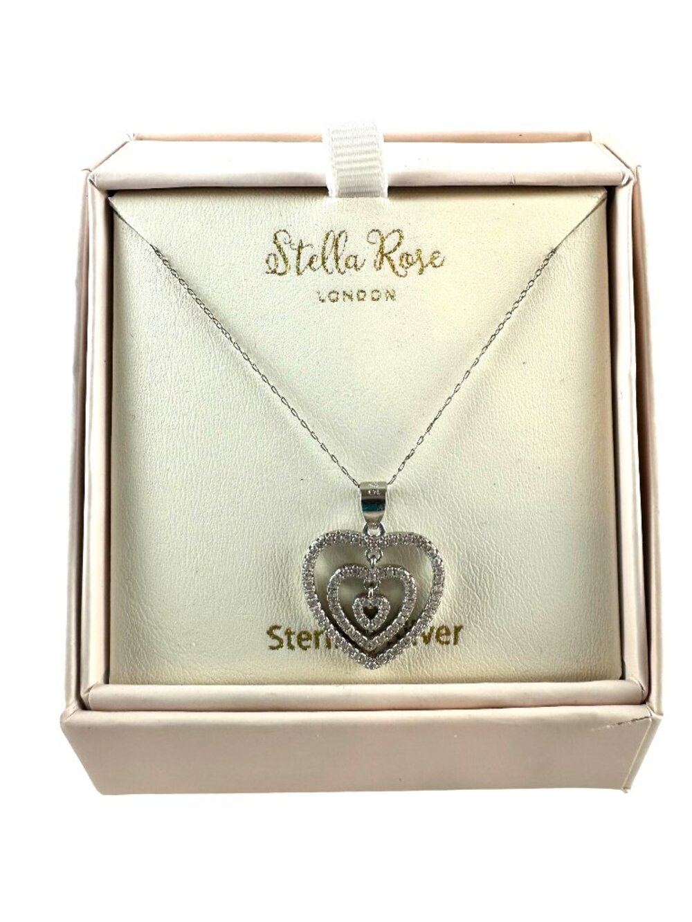 Stella Rose Sterling Silver 925 Heart Pendant Necklace NIB